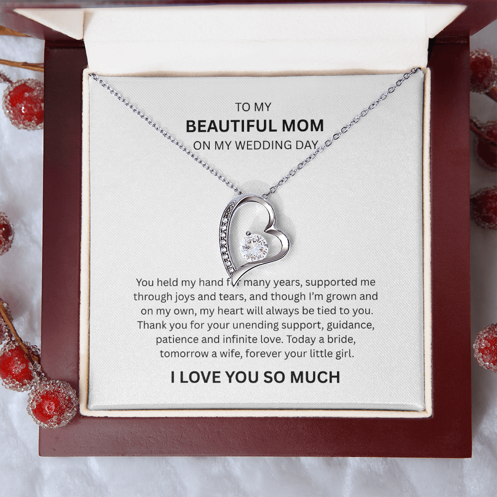 Spectacular Gift "To My Beautiful Mom" Forever Love Necklace
