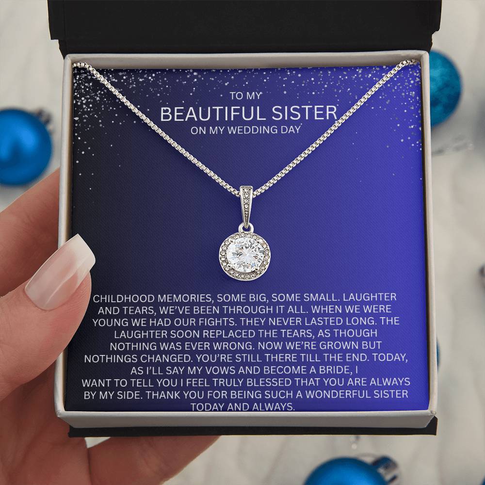 Elegant Gift for Sister "On My Wedding Day" Eternal Hope Necklace