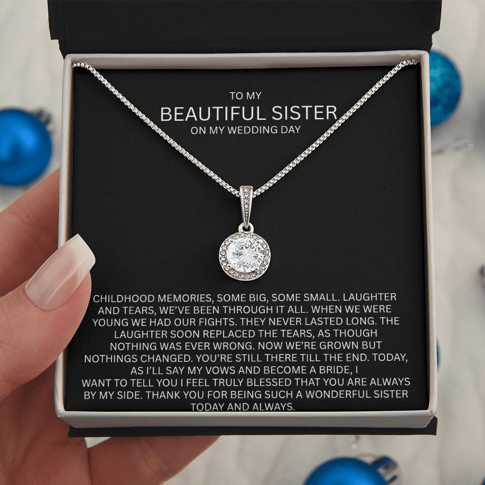 Elegant Gift for Sister "On My Wedding Day" Eternal Hope Necklace