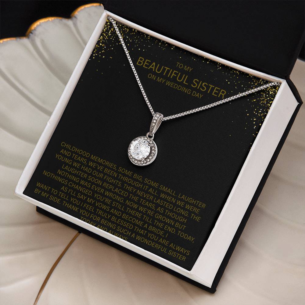 Elegant Gift for Sister "On My Wedding Day" Eternal Hope Necklace