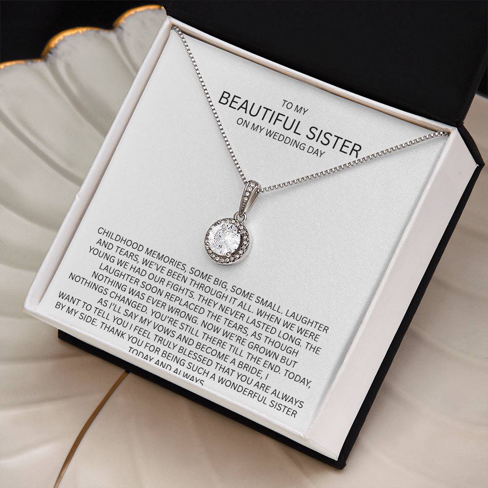 Elegant Gift for Sister "On My Wedding Day" Eternal Hope Necklace