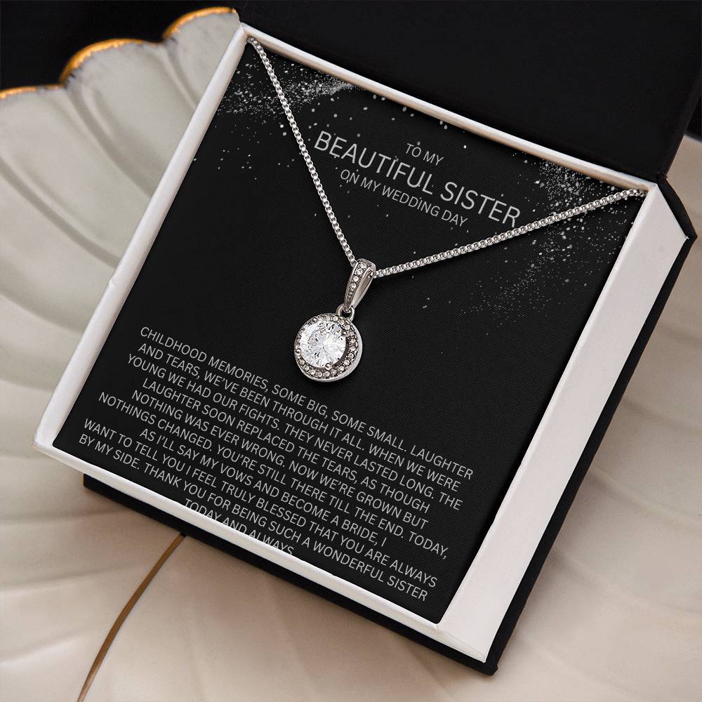 Elegant Gift for Sister "On My Wedding Day" Eternal Hope Necklace