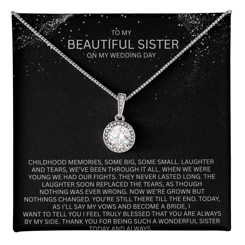 Elegant Gift for Sister "On My Wedding Day" Eternal Hope Necklace