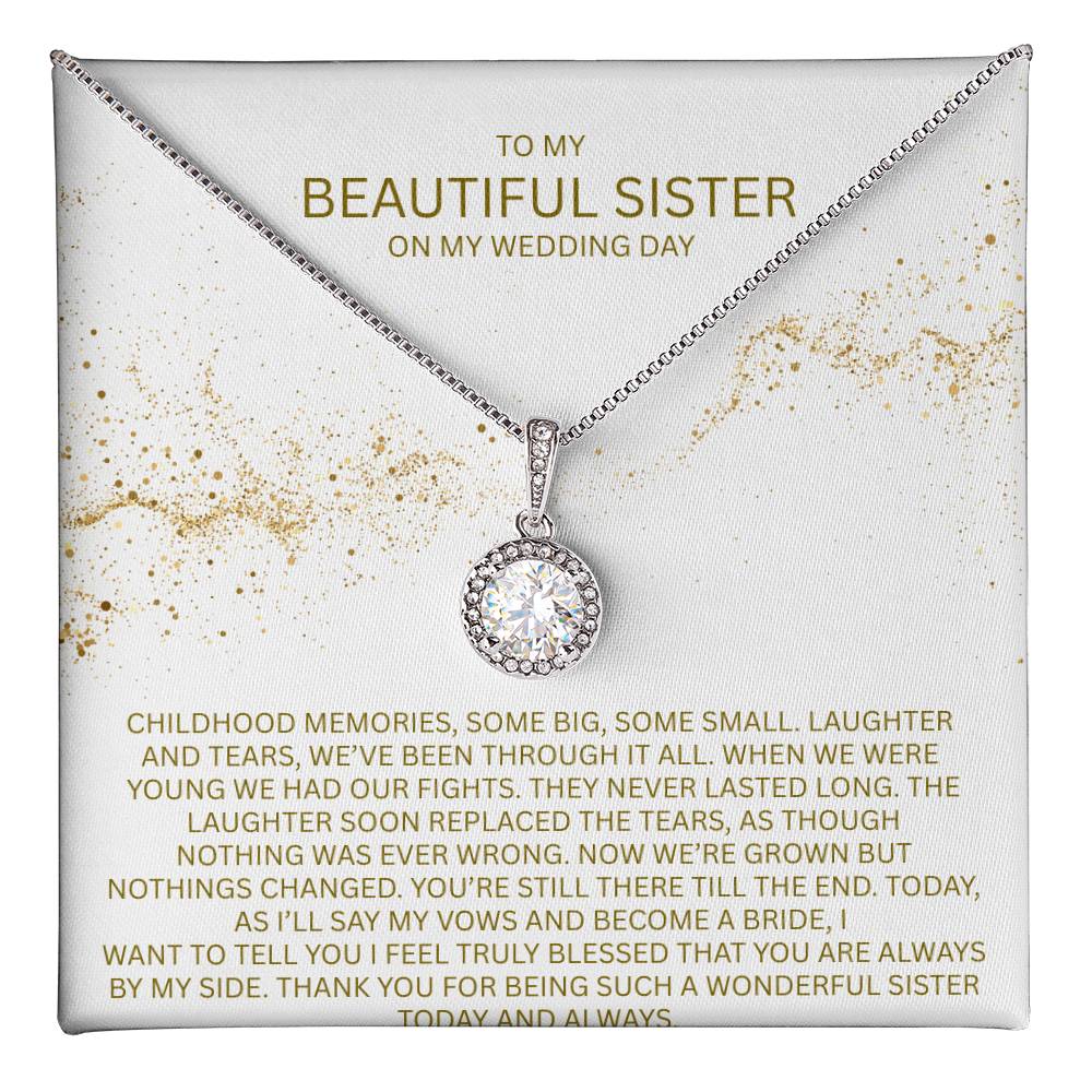 Elegant Gift for Sister "On My Wedding Day" Eternal Hope Necklace