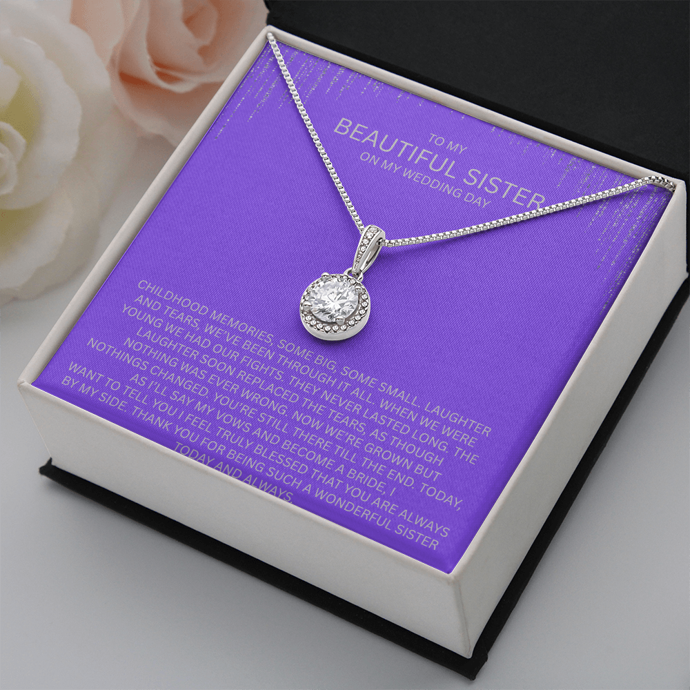 Elegant Gift for Sister "On My Wedding Day" Eternal Hope Necklace