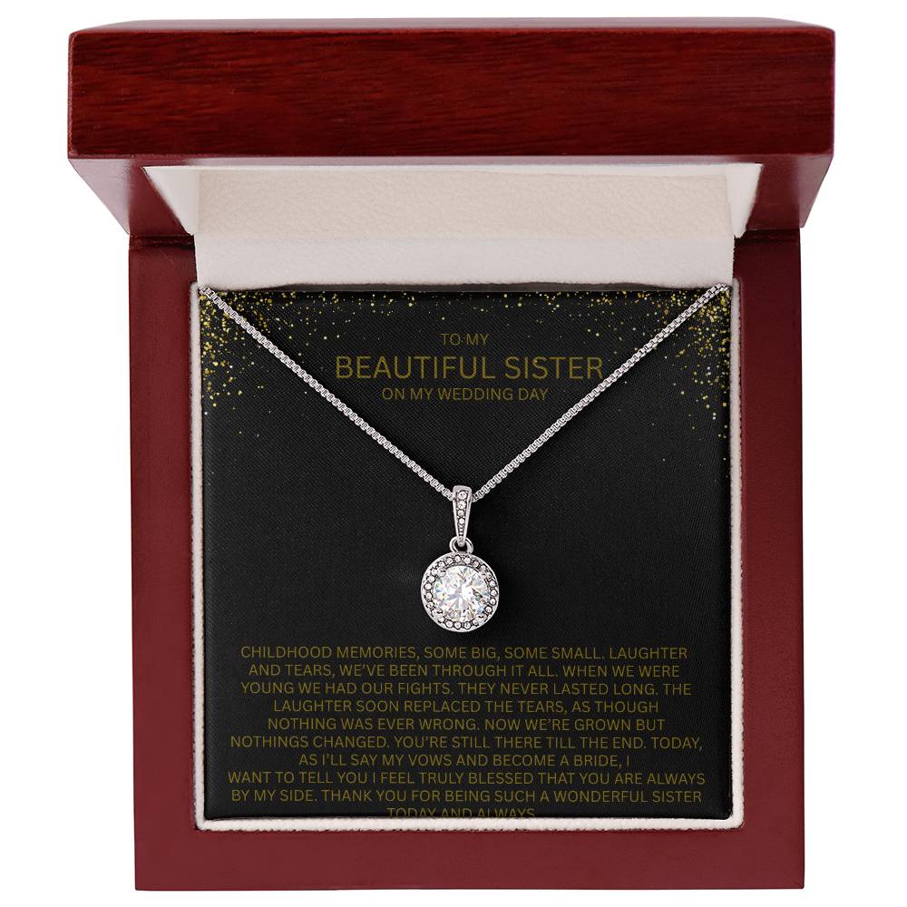 Elegant Gift for Sister "On My Wedding Day" Eternal Hope Necklace