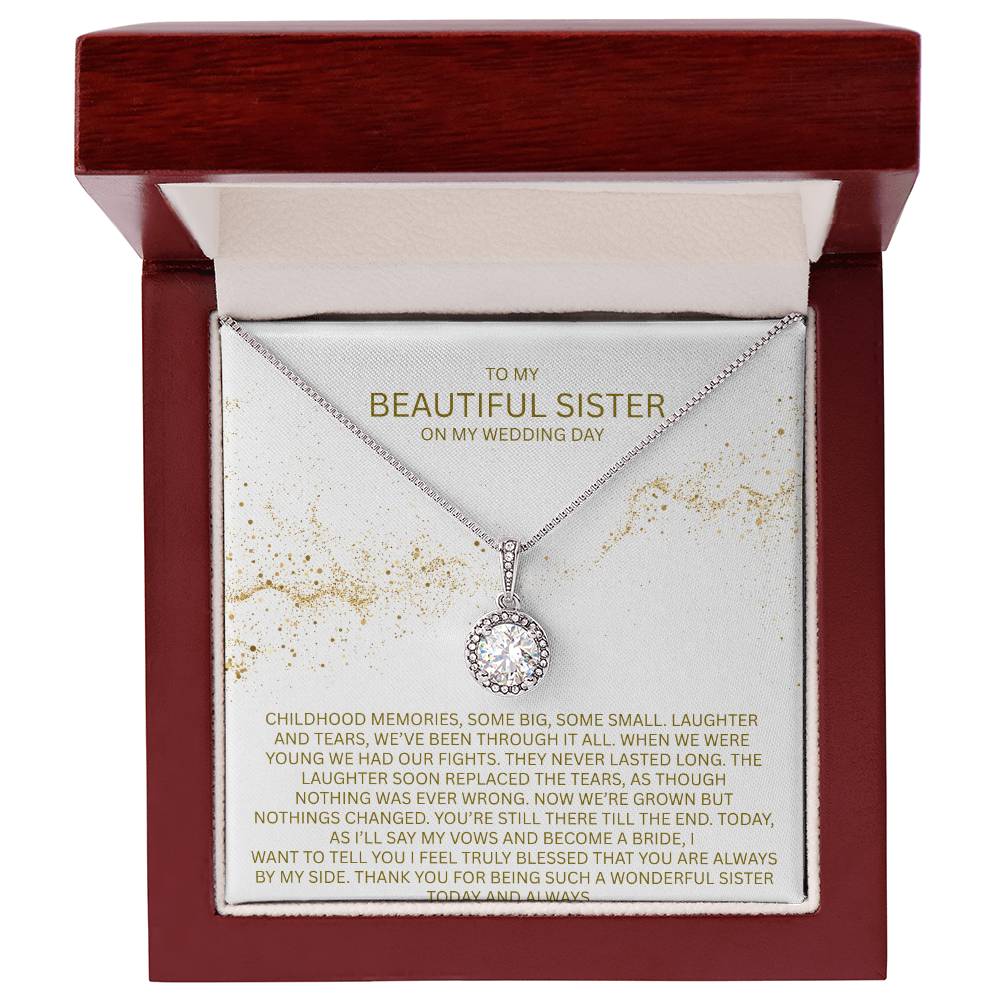 Elegant Gift for Sister "On My Wedding Day" Eternal Hope Necklace