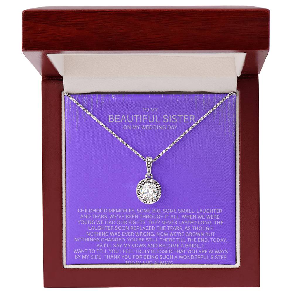 Elegant Gift for Sister "On My Wedding Day" Eternal Hope Necklace