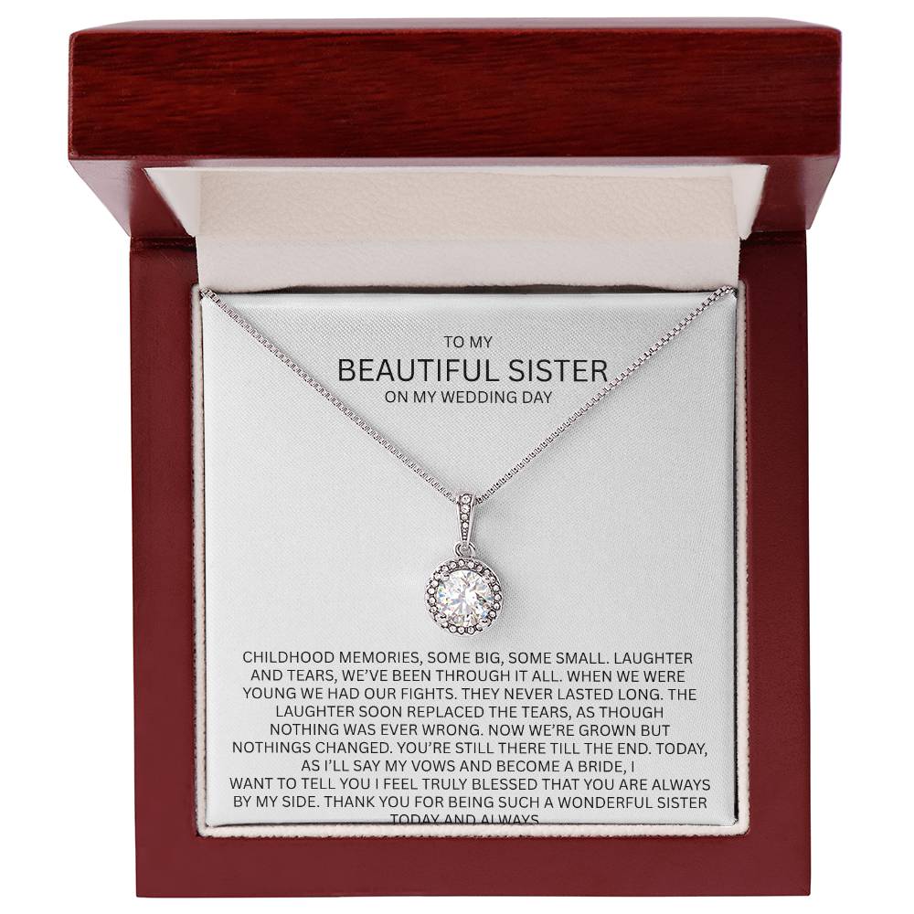 Elegant Gift for Sister "On My Wedding Day" Eternal Hope Necklace
