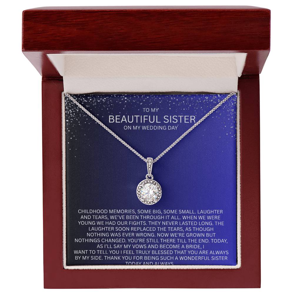 Elegant Gift for Sister "On My Wedding Day" Eternal Hope Necklace