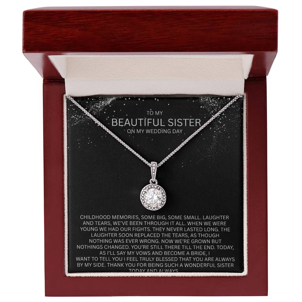 Elegant Gift for Sister "On My Wedding Day" Eternal Hope Necklace