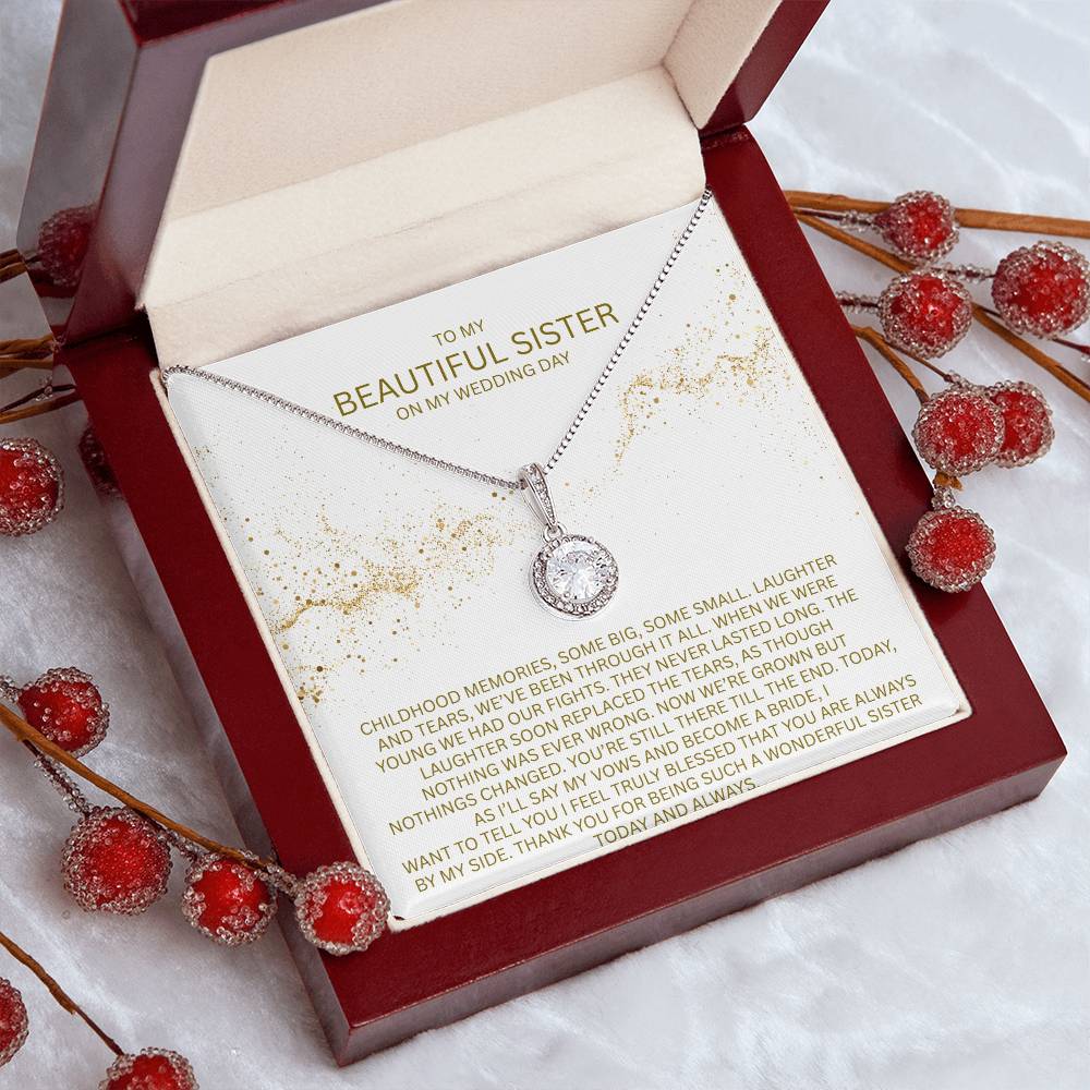 Elegant Gift for Sister "On My Wedding Day" Eternal Hope Necklace