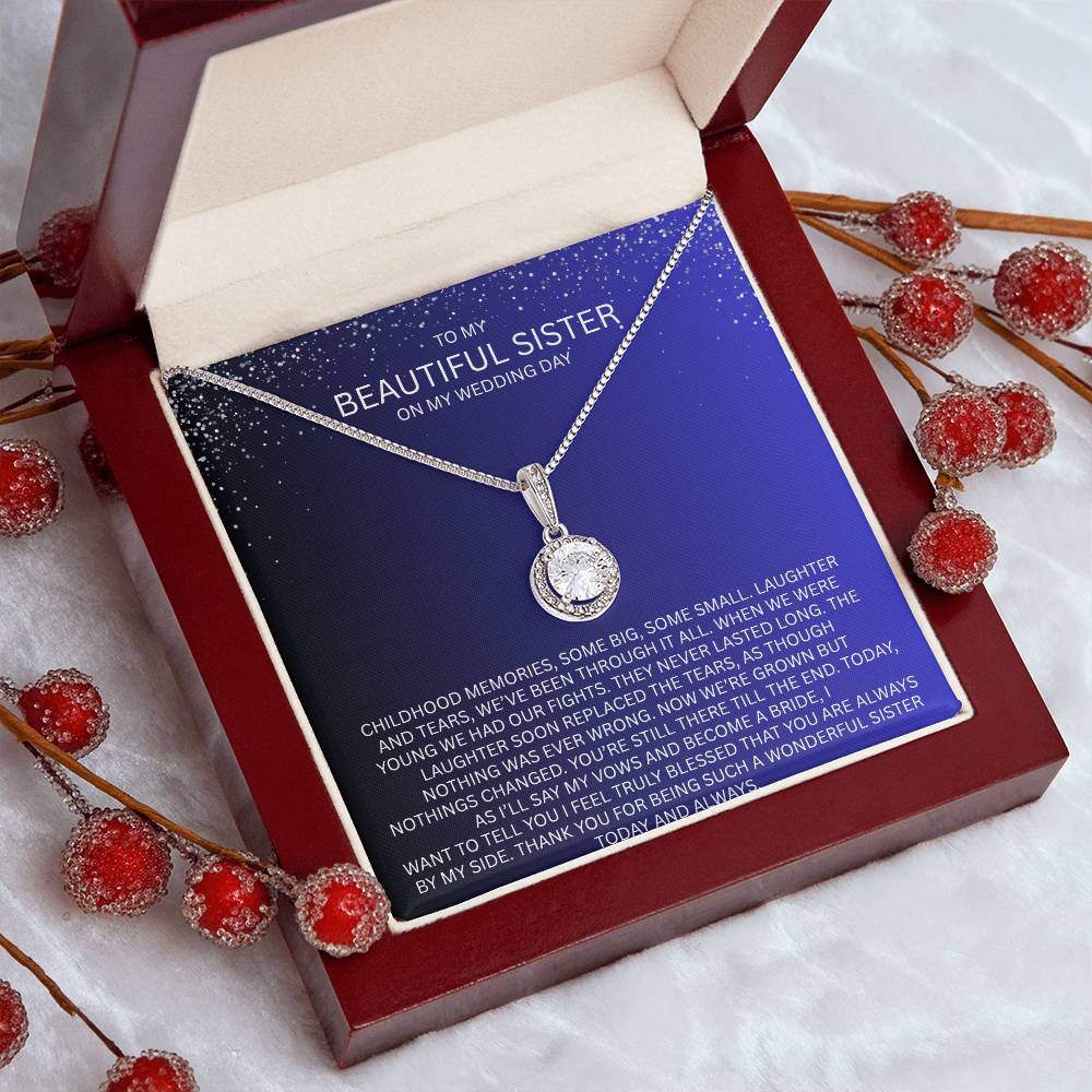 Elegant Gift for Sister "On My Wedding Day" Eternal Hope Necklace
