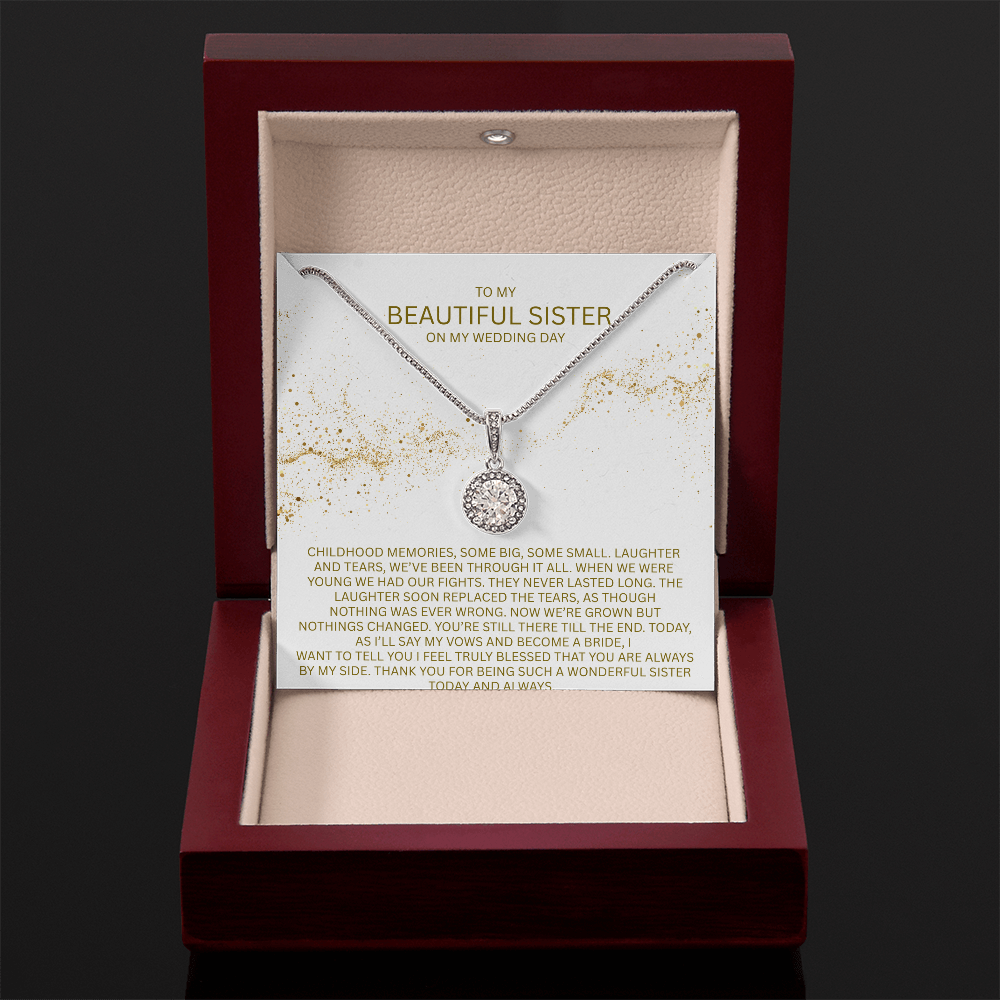 Elegant Gift for Sister "On My Wedding Day" Eternal Hope Necklace