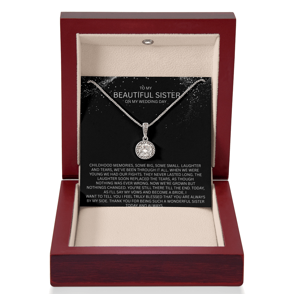 Elegant Gift for Sister "On My Wedding Day" Eternal Hope Necklace