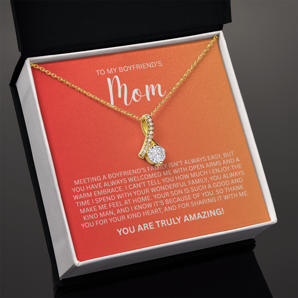 Enchanting Gift "To My Boyfriends Mom" Alluring Beauty Necklace