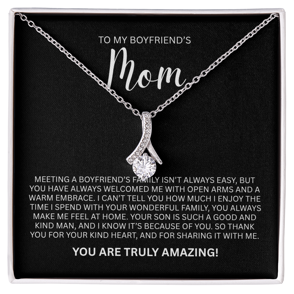 Enchanting Gift "To My Boyfriends Mom" Alluring Beauty Necklace