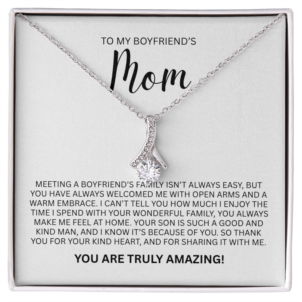 Enchanting Gift "To My Boyfriends Mom" Alluring Beauty Necklace