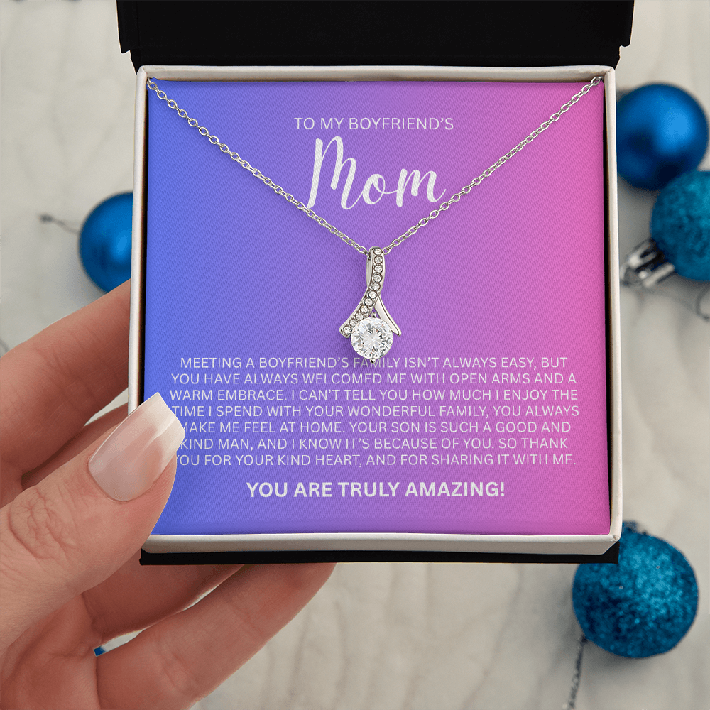Enchanting Gift "To My Boyfriends Mom" Alluring Beauty Necklace
