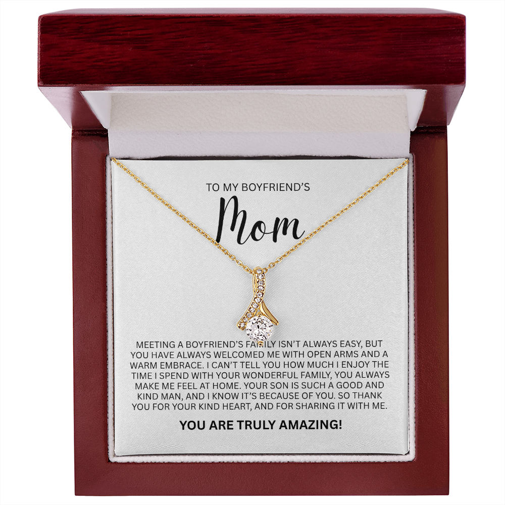 Enchanting Gift "To My Boyfriends Mom" Alluring Beauty Necklace