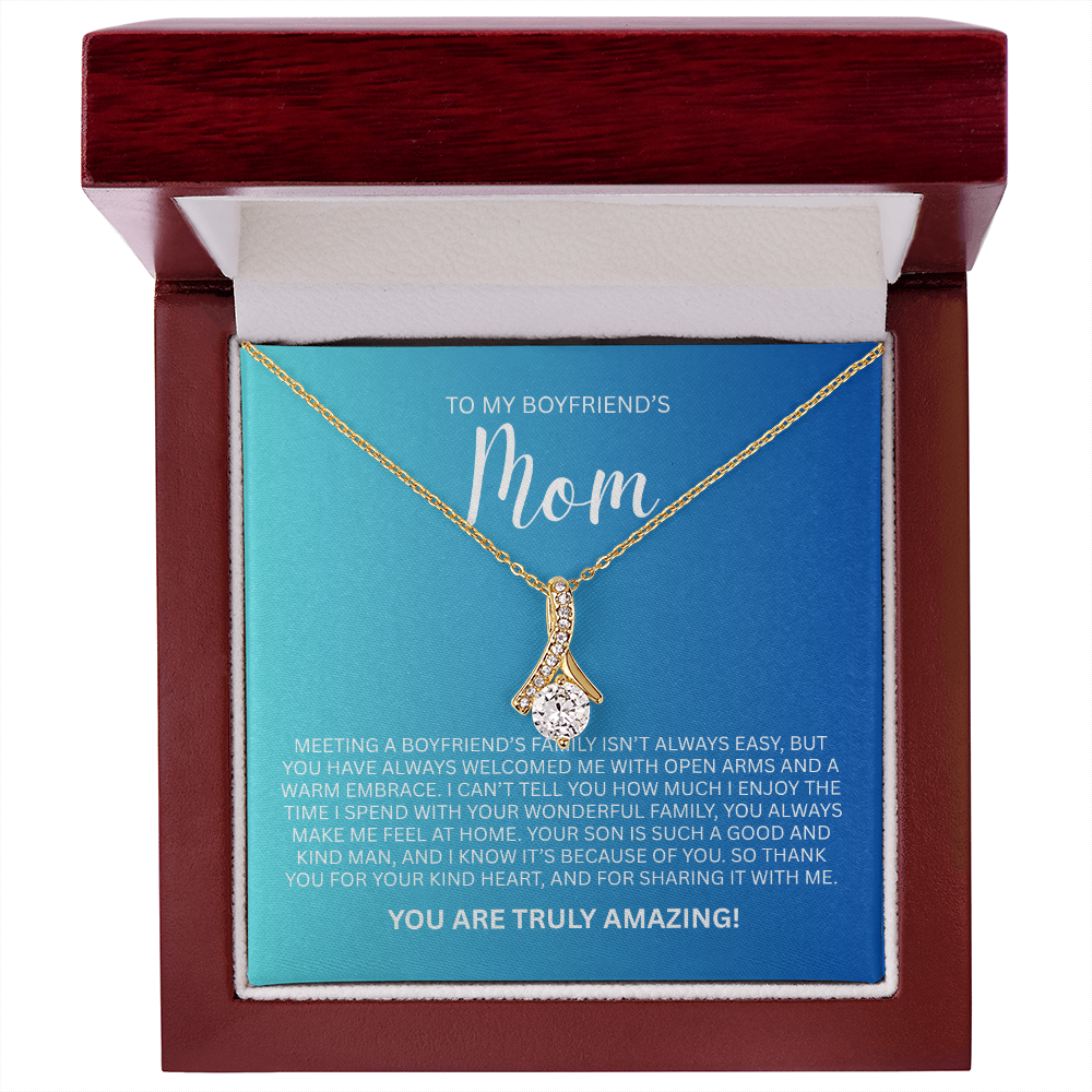 Enchanting Gift "To My Boyfriends Mom" Alluring Beauty Necklace