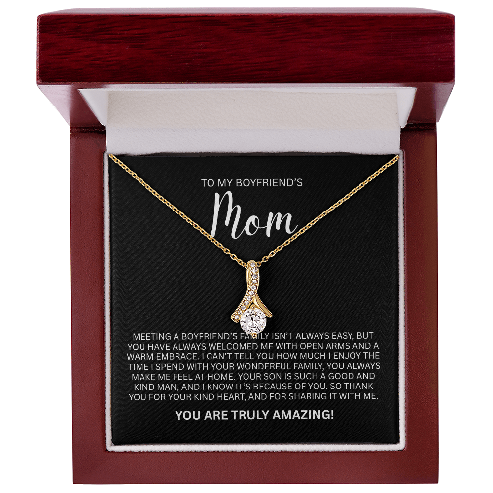 Enchanting Gift "To My Boyfriends Mom" Alluring Beauty Necklace