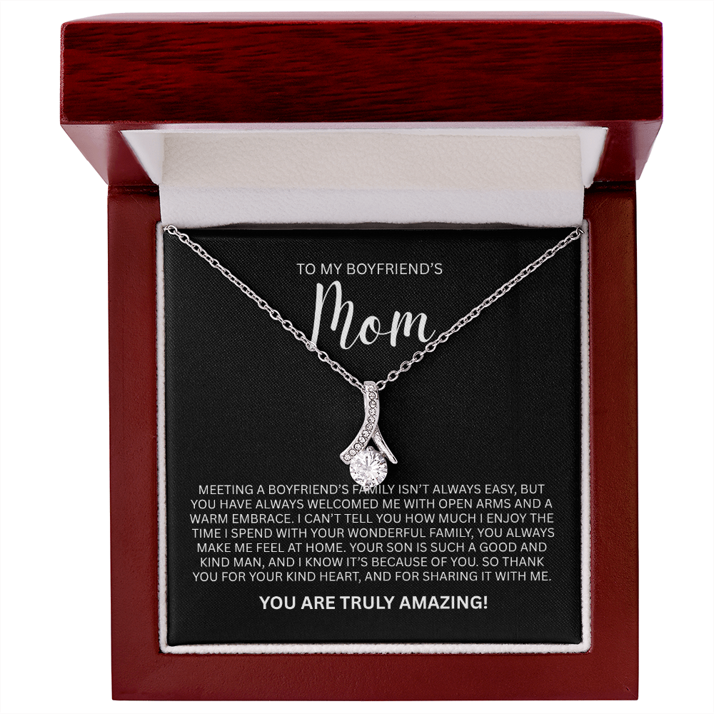 Enchanting Gift "To My Boyfriends Mom" Alluring Beauty Necklace
