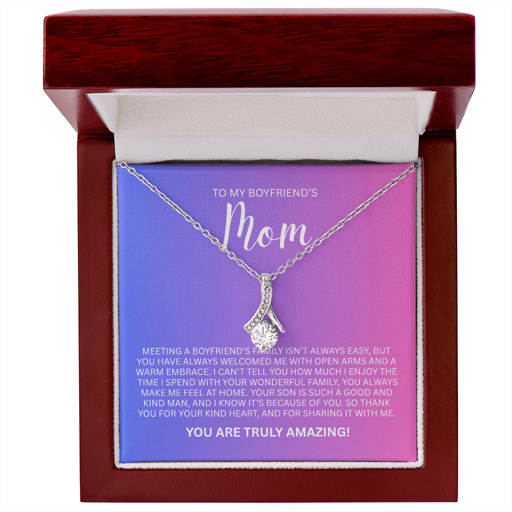 Enchanting Gift "To My Boyfriends Mom" Alluring Beauty Necklace