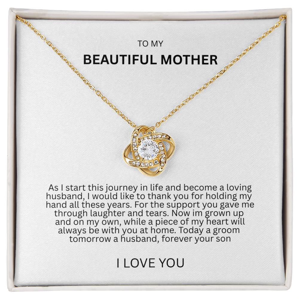 Graceful Gift "To My Beautiful Mother" Love Knot Necklace
