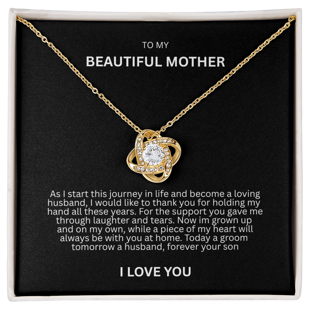 Graceful Gift "To My Beautiful Mother" Love Knot Necklace