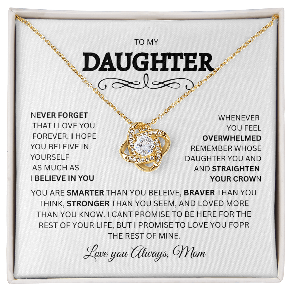 Enchanting Gift for Daughter Love Knot Necklace "To My Daughter, Love Mom"