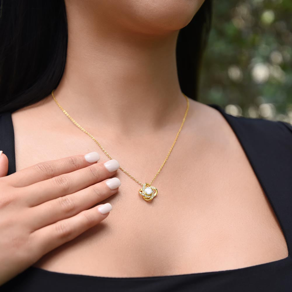 Majestic Gift for Daughter "To My Daughter, Love Dad" Love Knot Necklace