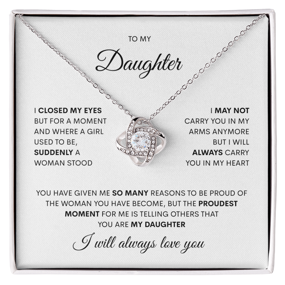 Extraordinary Gift for Daughter "So Many Reasons" Love Knot Necklace