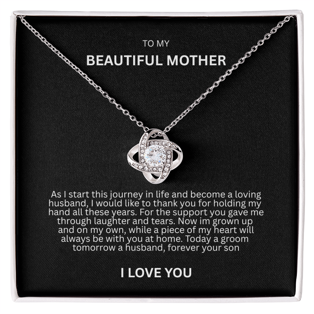 Graceful Gift "To My Beautiful Mother" Love Knot Necklace