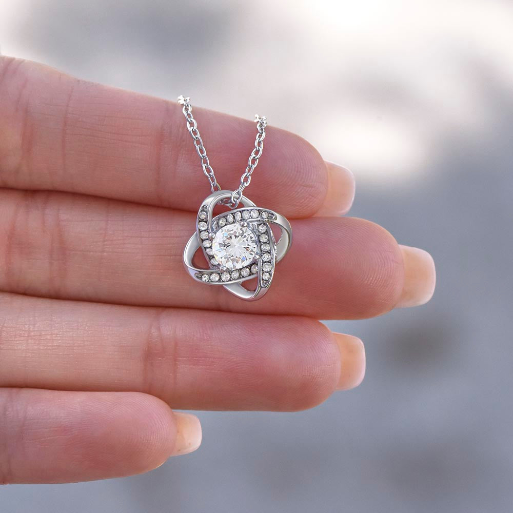 Gift for Daughter "To My Daughter, Love Dad" Love Knot Necklace