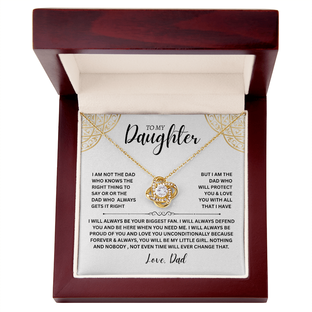 Majestic Gift for Daughter "To My Daughter, Love Dad" Love Knot Necklace