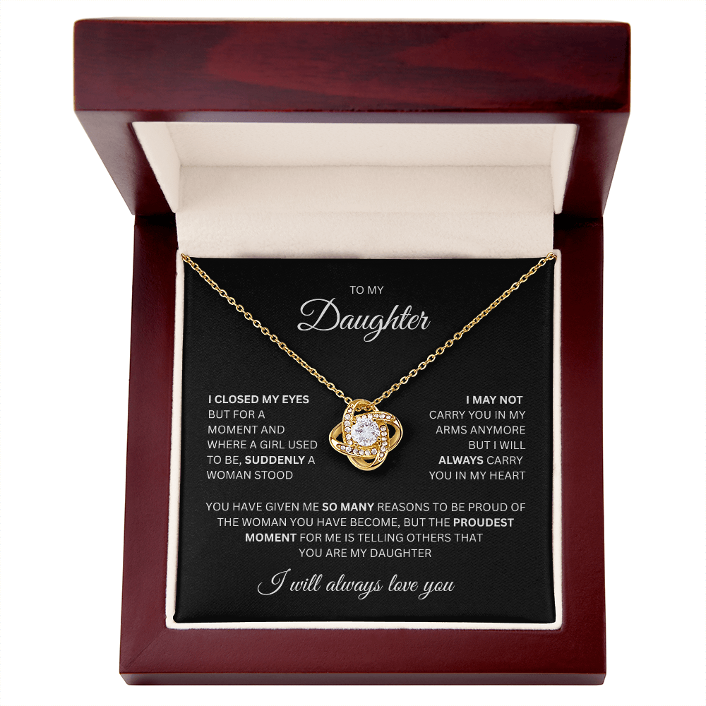 Breathtaking Daughter Gift Love Knot Necklace "So Many Reasons"