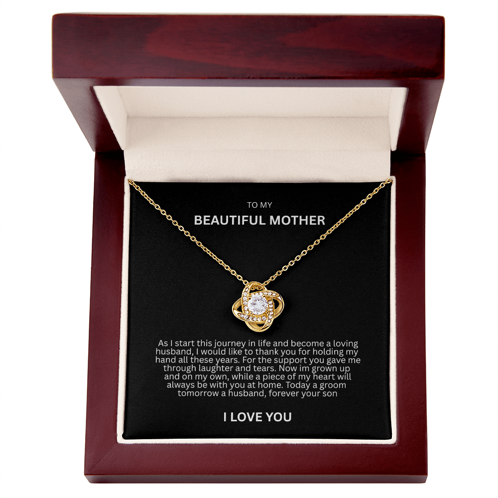 Graceful Gift "To My Beautiful Mother" Love Knot Necklace