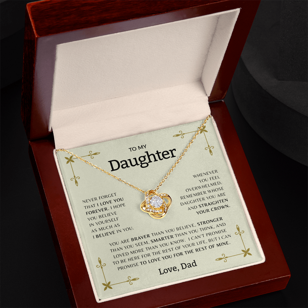 Gift for Daughter "To My Daughter" Love Knot Necklace