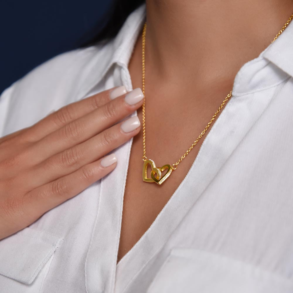 Gift for Sister " Big Sister Little Sister" Interlocking Hearts Necklace