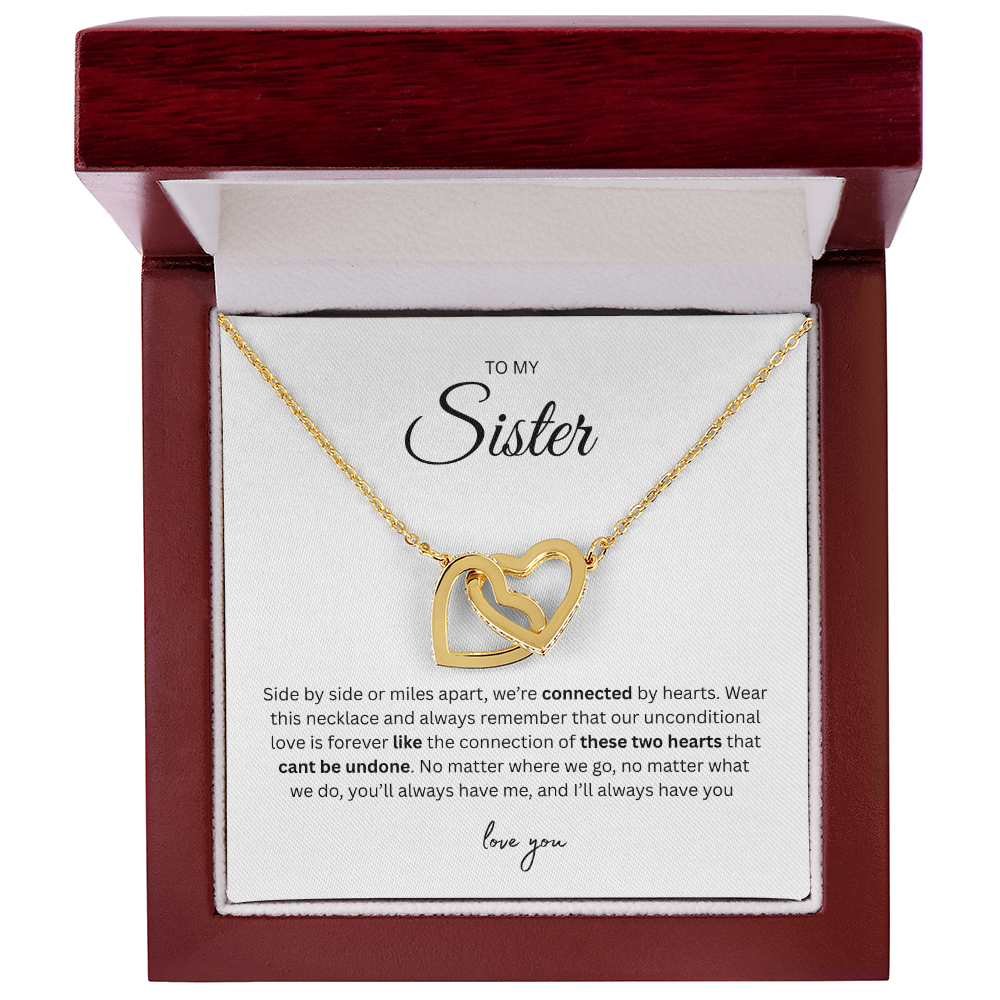 Unforgettable Gift for your Sister "To My Sister" Interlocking Hearts Necklace