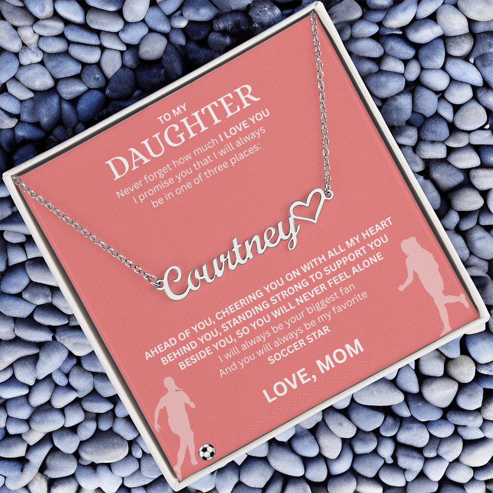 Recognize her with a custom "Heart Name Necklace"