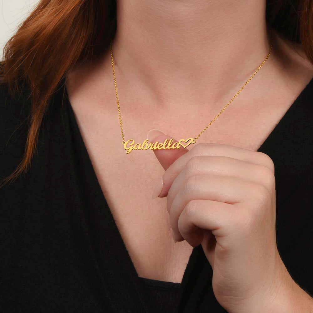 Applaud your daughter's greatness with a "Heart Name Necklace"