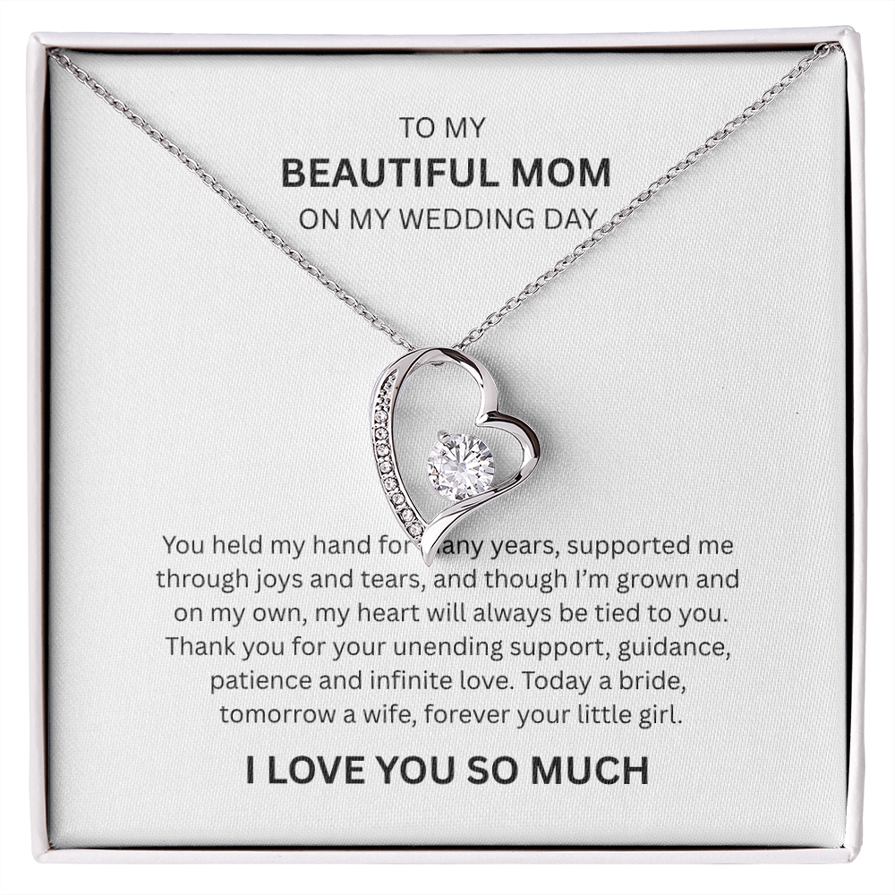 Spectacular Gift "To My Beautiful Mom" Forever Love Necklace