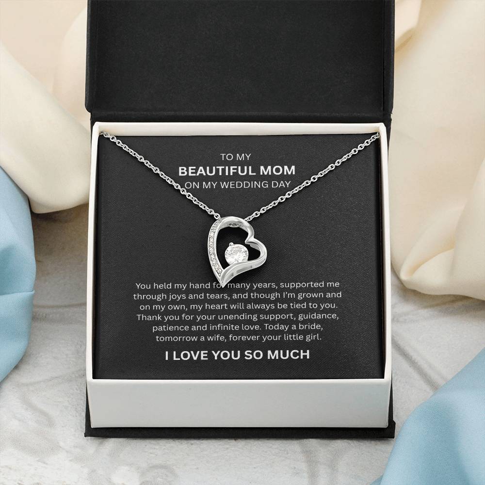 Spectacular Gift "To My Beautiful Mom" Forever Love Necklace