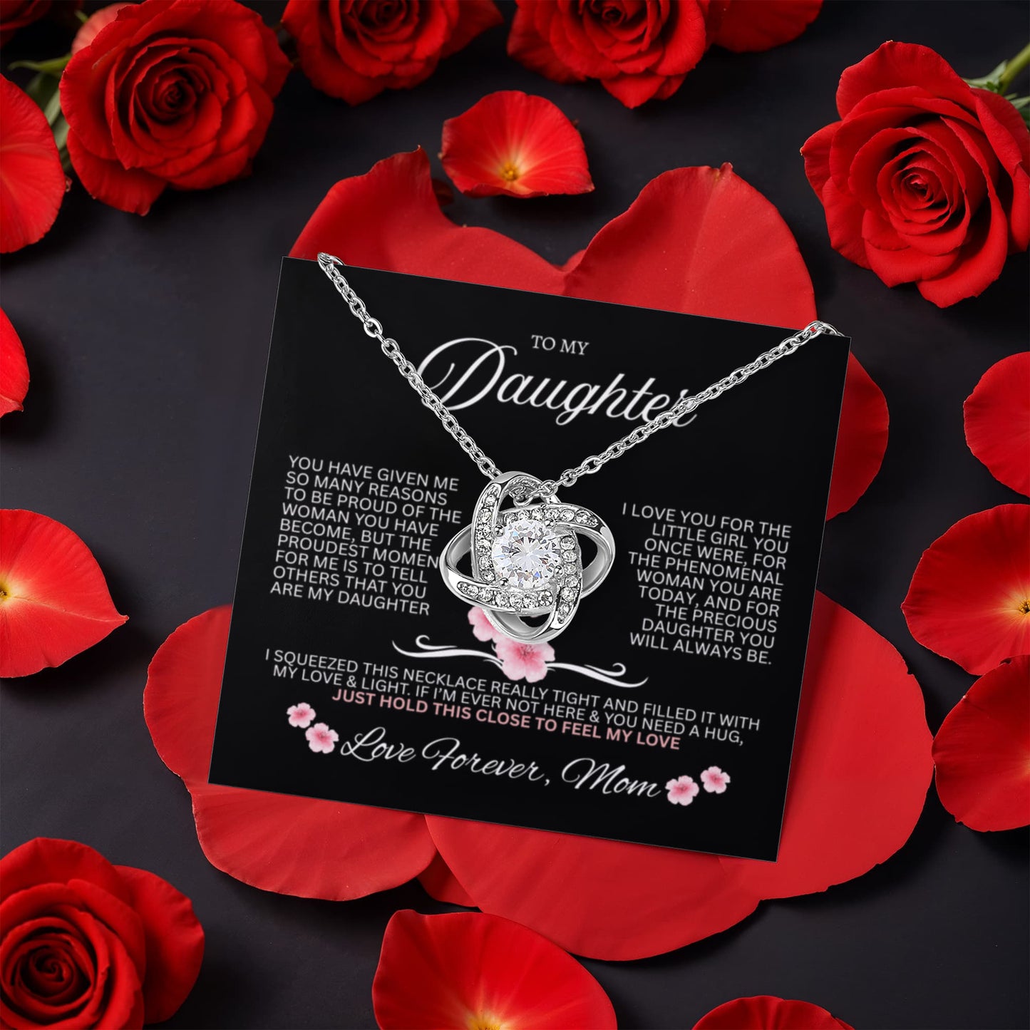 Daughter Gift - Love Knot Necklace w/ Luxurious Gift Box