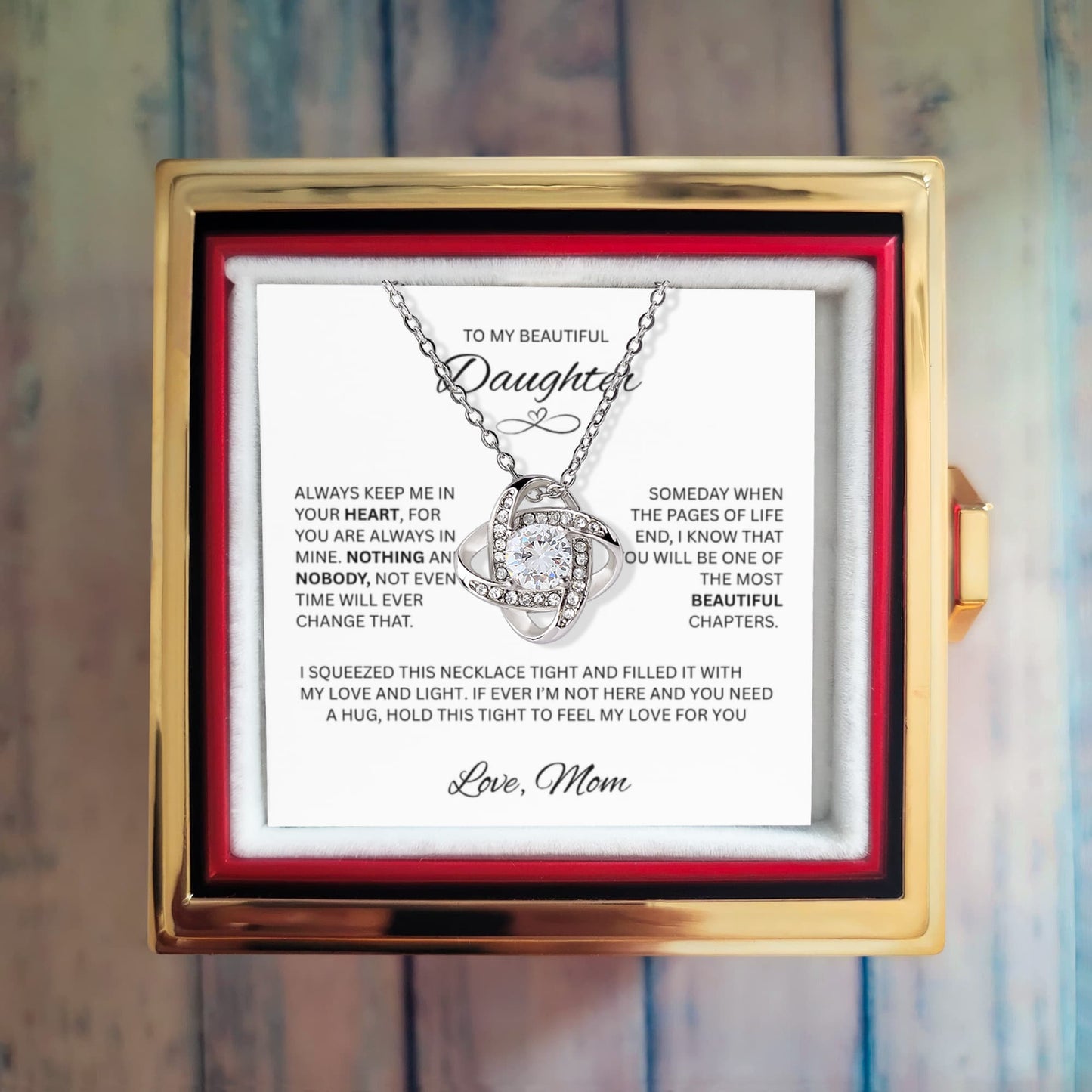Gift For Daughter - Love Knot Necklace - Love Mom