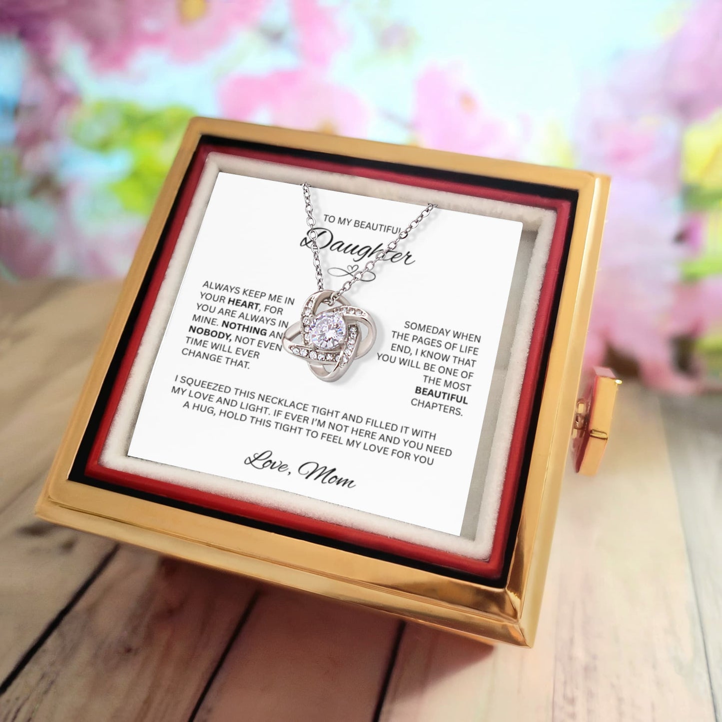 Gift For Daughter - Love Knot Necklace - Love Mom