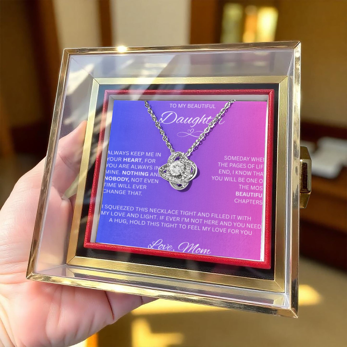 To My Beautiful Daughter - Love Knot Necklace