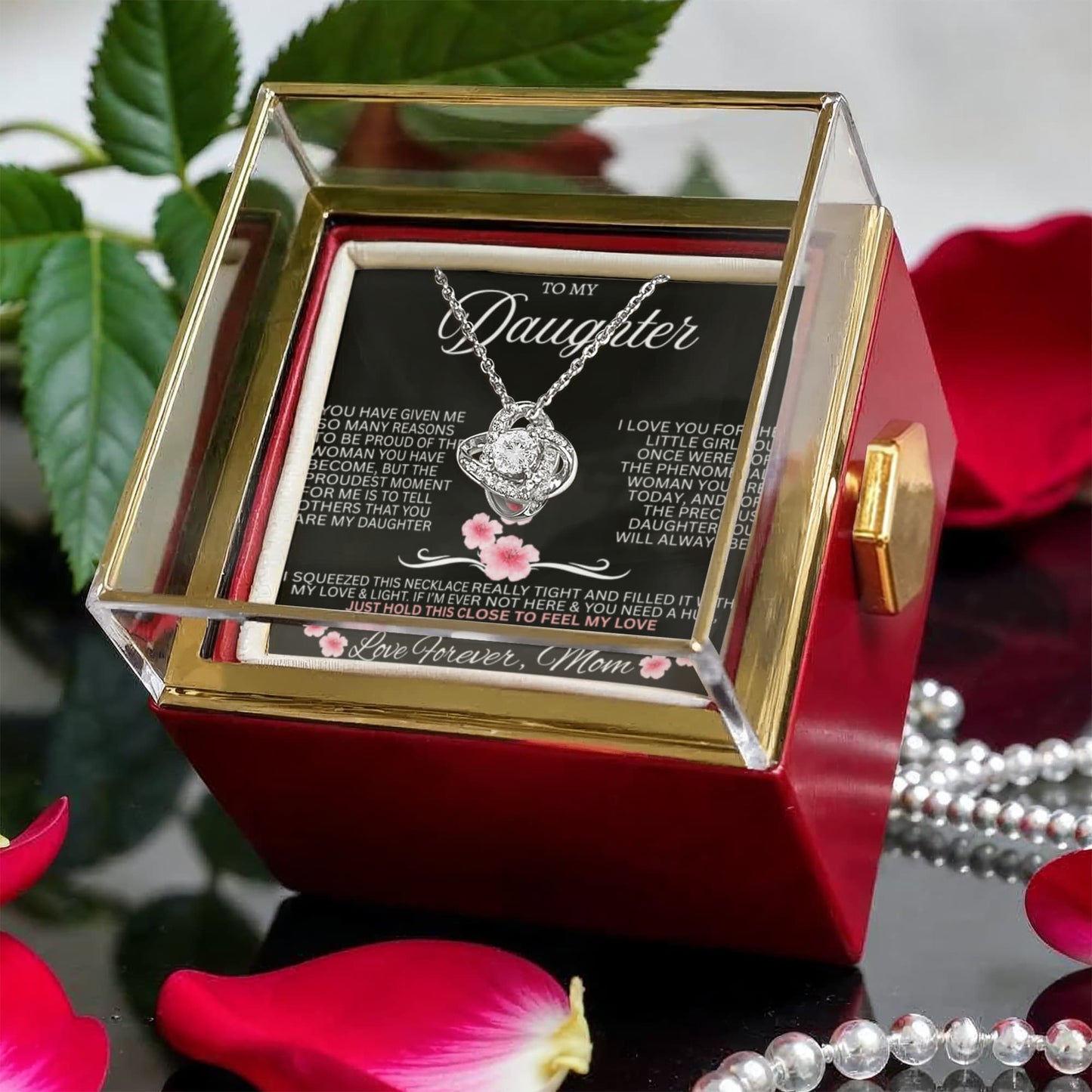 Daughter Gift - Love Knot Necklace w/ Luxurious Gift Box